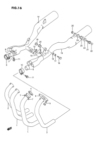GSX1100 Muffler comp