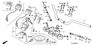 CB900F Handle pipe / top bridge