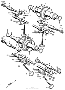 CB450 Распределительный вал и клапана