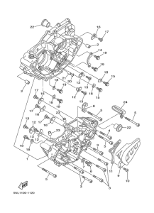 WR250F Картер двигателя