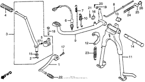 CB125S Main stand + arm + gearshift pedal
