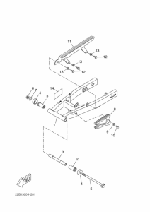 WR125X Задний рычаг и подвеска