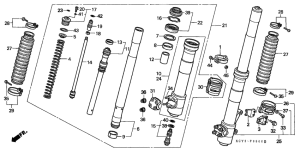 XR400R Вилка передней оси