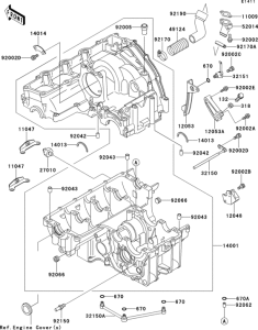 ZX750 Картер двигателя