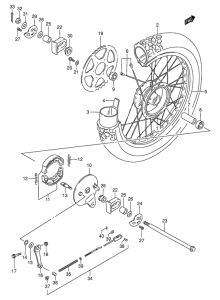 DR200 Rear wheel complete assy