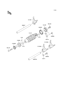 ER650 Валы и вилки переключения передач