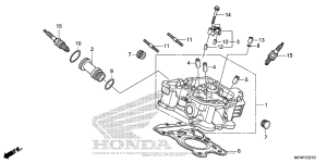 VT1300CT Задняя головка цилиндров