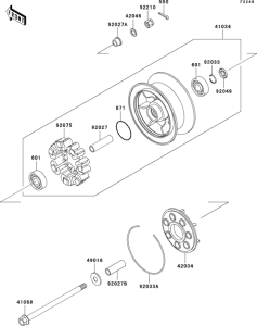 VN1500 Заднее колесо и цепь