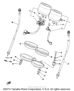 XT500H Speedometer tachometer