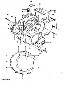 GSX400 Crankcase cover ass`y  (v