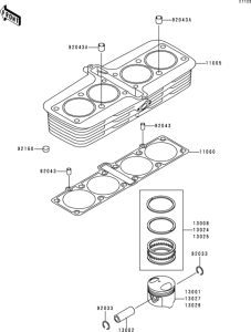 ZR1100 Цилиндр и поршни