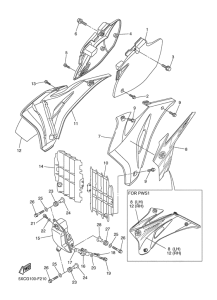 YZ250F Side cover & oil tank