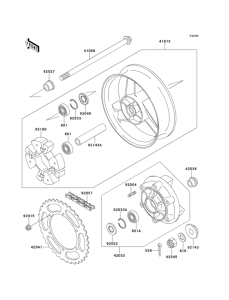 ZX500 Задняя ступица колеса