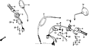 CBX Levers + switch + cable
