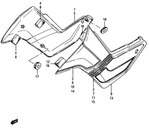 GSX750 Обтекатель задний