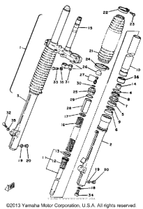 YZ465H Передняя вилка