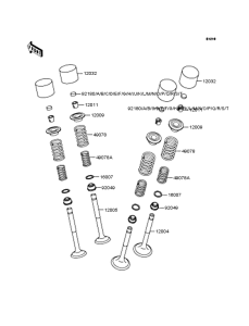 VN250 Rocker arms / valves