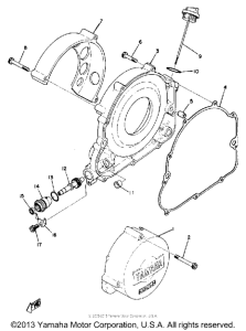 TZ750A Crankcase cover - tachometer gear