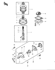 KZ400 Насос масляный  / фильтр масляный