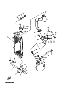 DT125RE Радиатор и шланг