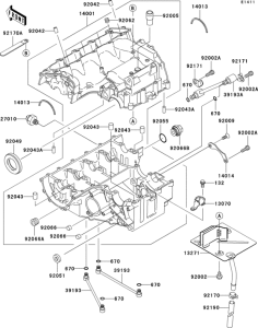 ZX600 Картер двигателя