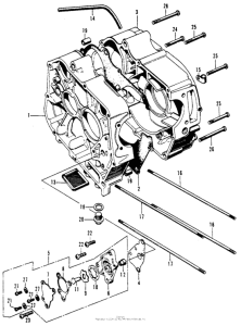 CT70 Crankcase + oil pump