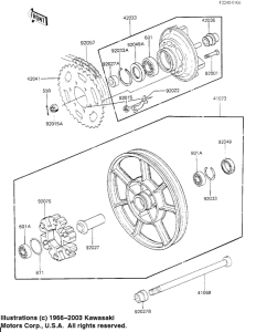 KZ700 Rear wheel / hub / chain