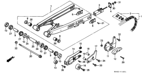 CR250R Rear fork / drive chain