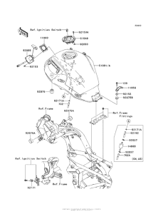 KLE650 Топливный бак