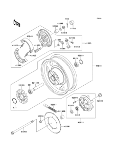 VN250 Задняя ступица колеса