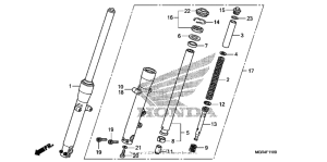 VT750RS Передняя вилка