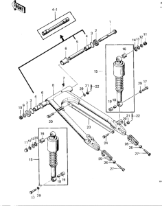 KZ400 Swing arm / shock absorbers