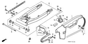CRM50R Swing arm / chain case
