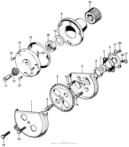 CL100 Oil filter rotor + oil pump
