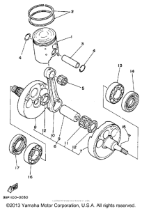 WR250Z Piston & con rod assembly