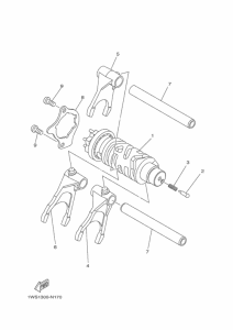 MT07 Shift cam & fork