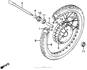 CM450 Cm450e front wheel