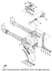 XS750E Camshaft - chain tensioner