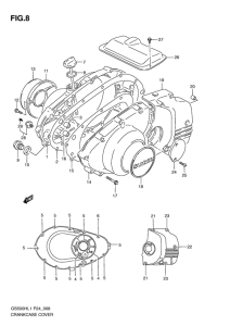 GS500 Crankcase cover ass`y  (v