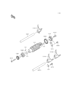 EX400 ギヤチェンジドラム / シフトフォーク