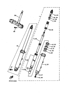 FZR750R Вилка передней оси