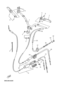 YN100 Steering handle. cable
