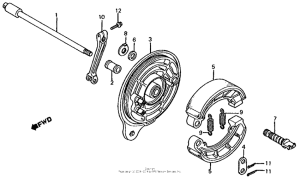 CB700SC Задний тормоз