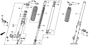 NX650 Вилка передней оси