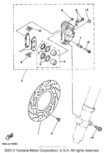 YZ250N Front brake-caliper
