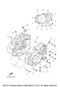 XT250F Картер двигателя