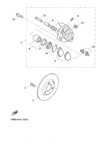 XC125FI Передний суппорт