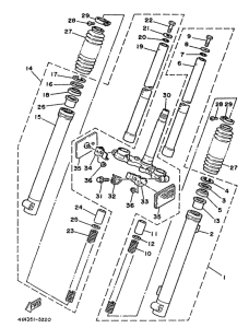 DT50MX Передняя вилка