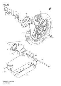 DR200 Rear wheel complete assy