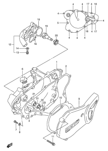 RM80 Crankcase cover- water pump